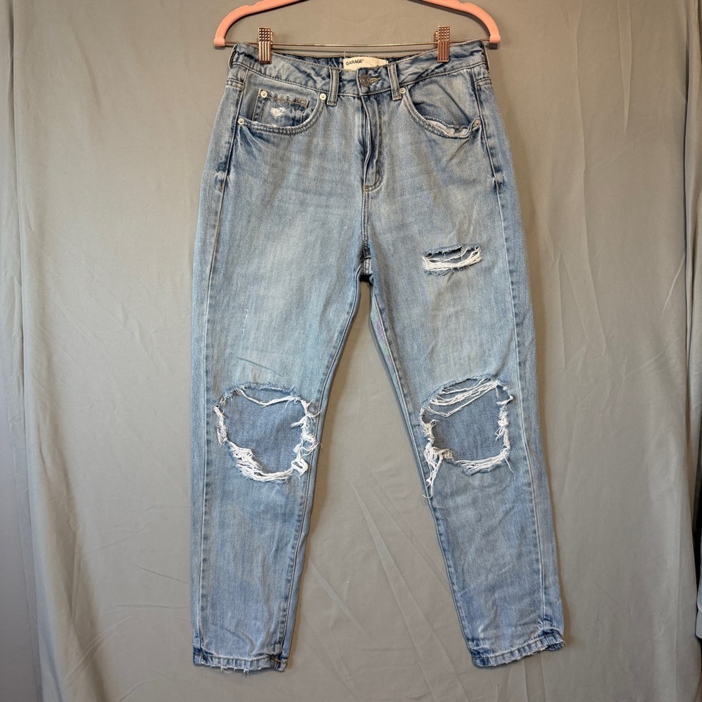 Garage Womens Distressed Mom Jeans Size 7 Light Wash Indie Grunge Edgy Capsule